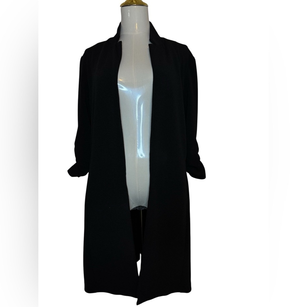 Black Open Front Cardigan